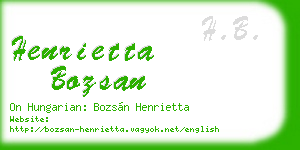 henrietta bozsan business card